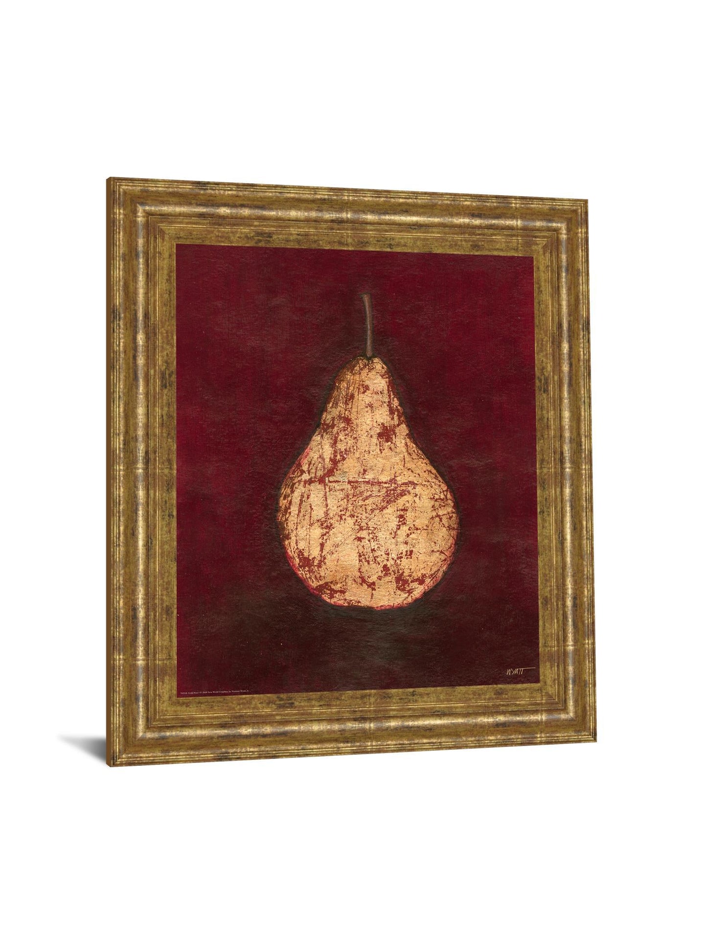 Gold Pear By Norman Wyatt, Jr. - Framed Print Wall Art - Red Classy Art