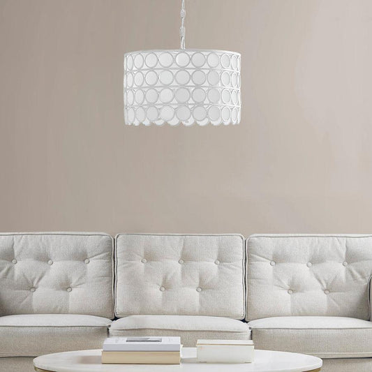 Abbot 4-Light Drum-shaped Chandelier White Olliix.com