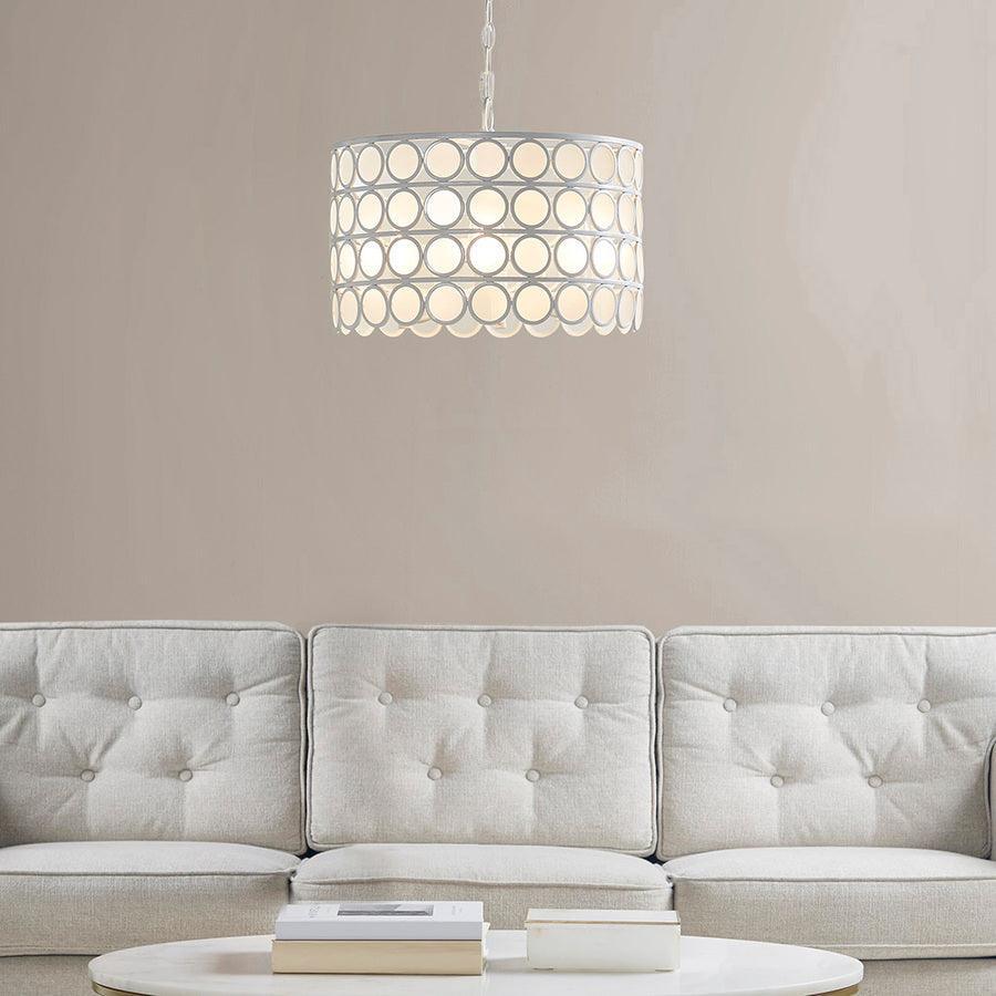 Abbot 4-Light Drum-shaped Chandelier White Olliix.com