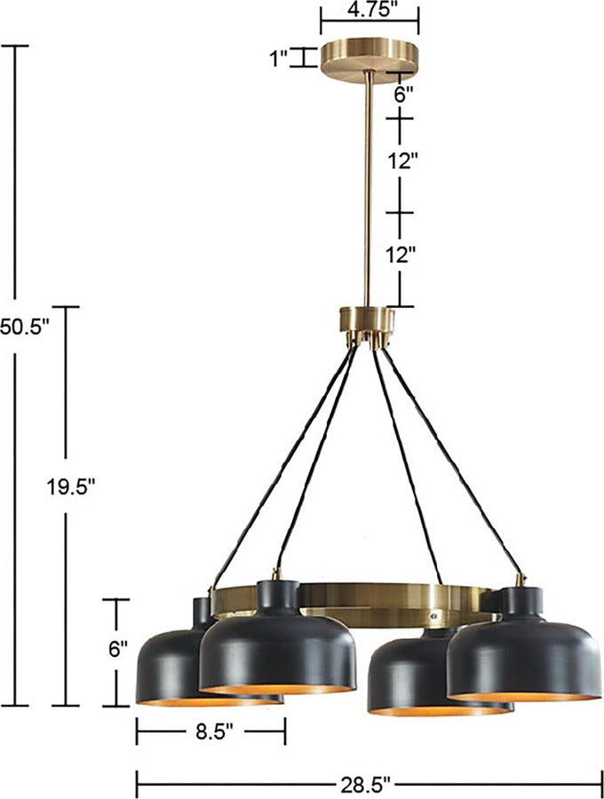 Abbott 4-Light Metal Shade Chandelier Olliix.com