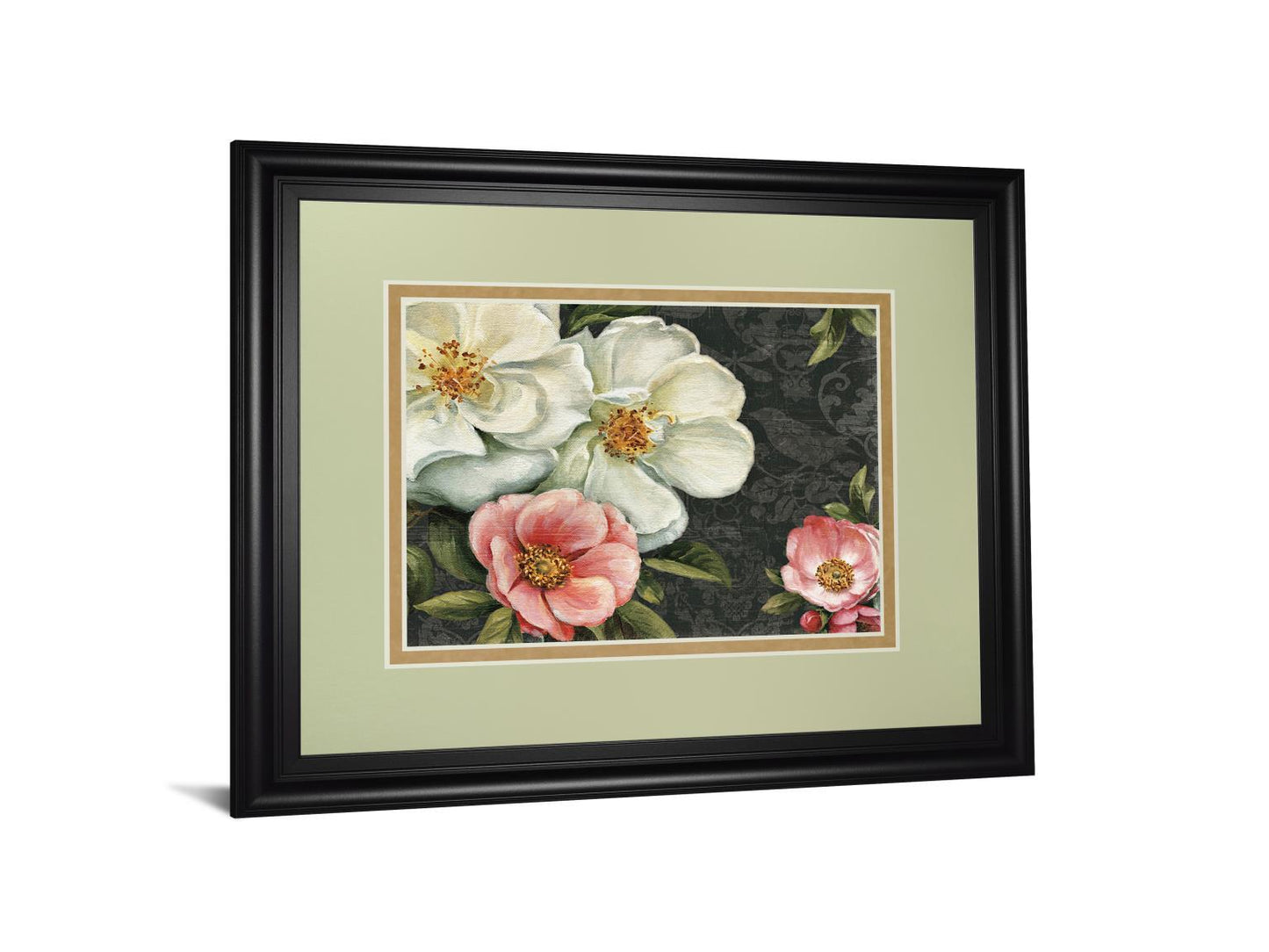 Floral Damask I By Lisa Audit - Framed Print Wall Art - White Classy Art