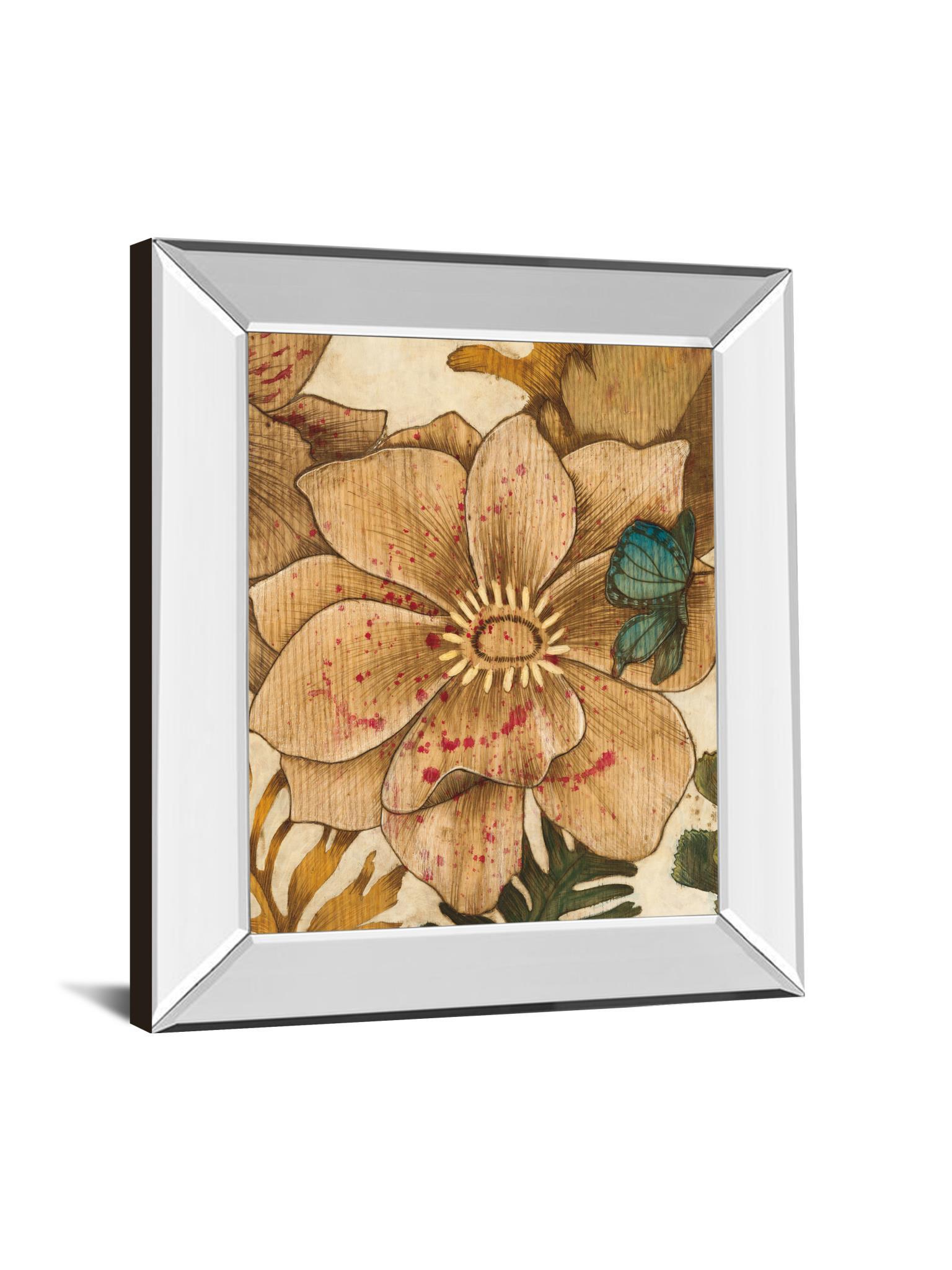 Fleurs De Bois By Maja - Mirror Framed Print Wall Art - Beige Classy Art