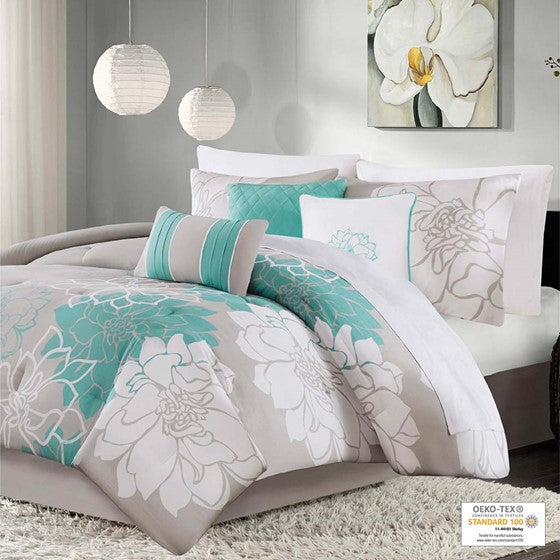 Comforter Set Aqua Cal King Olliix.com