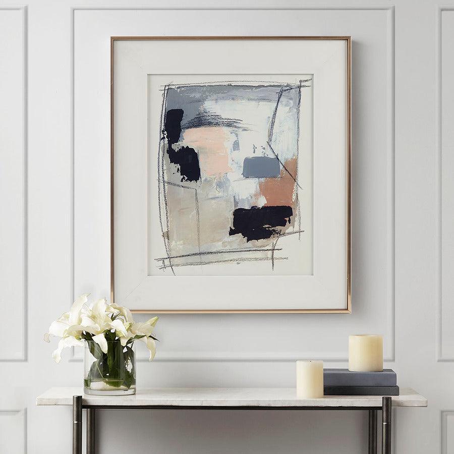 Abstract Modern/Contemporary Reveal Double Matted Framed Glass Wall Art 20.7x24.7x1.57" Neutral Olliix.com