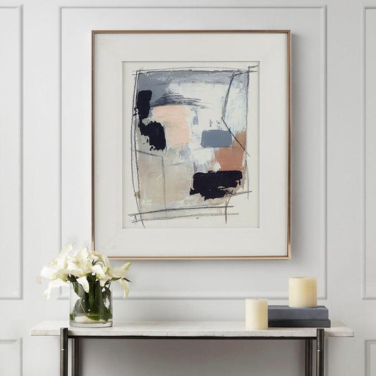 Abstract Modern/Contemporary Reveal Double Matted Framed Glass Wall Art 20.7x24.7x1.57" Neutral Olliix.com