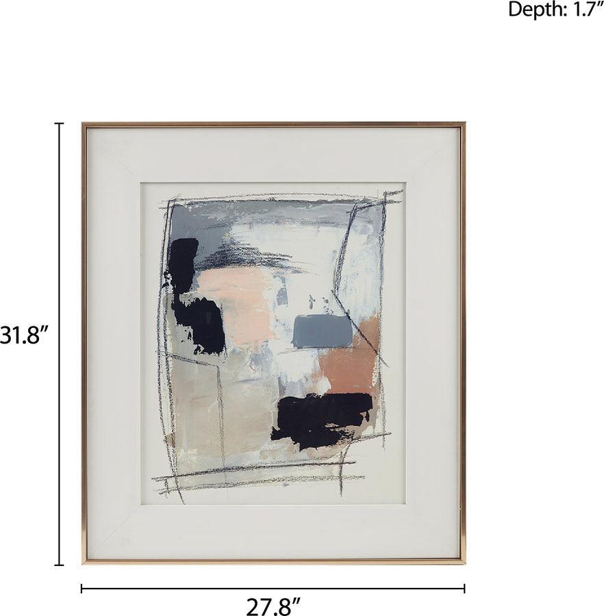 Abstract Modern/Contemporary Reveal Double Matted Framed Glass Wall Art 20.7x24.7x1.57" Neutral Olliix.com