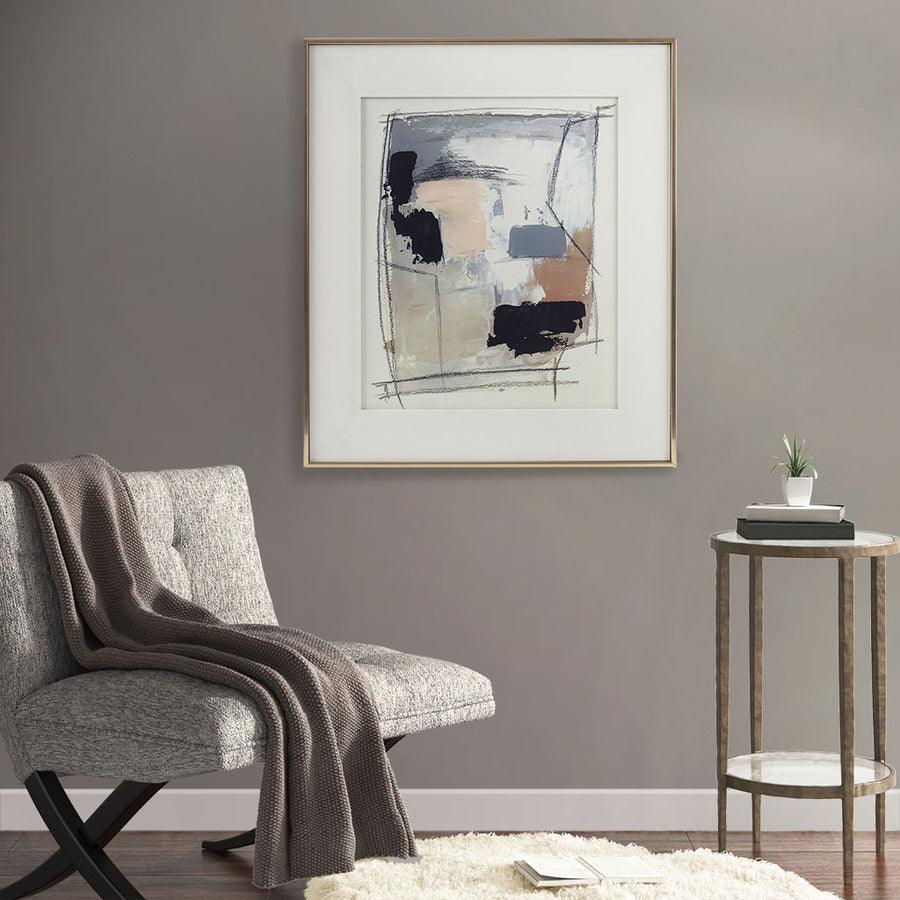 Abstract Modern/Contemporary Reveal Double Matted Framed Glass Wall Art 20.7x24.7x1.57" Neutral Olliix.com