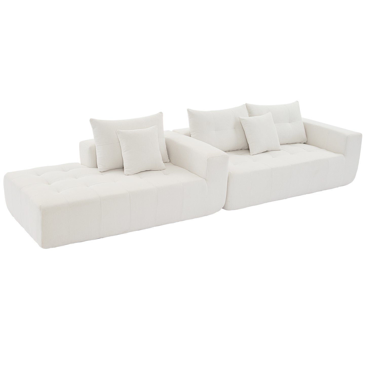 110*69" Modular Sectional Living Room Sofa Set, Modern Minimalist Style Couch, Installation-free sofa, Upholstered Sleeper Sofa for Living Room, Bedroom, Salon, 2 PC Free Combination, L-Shape, Linen House to Home Furnishings LLC