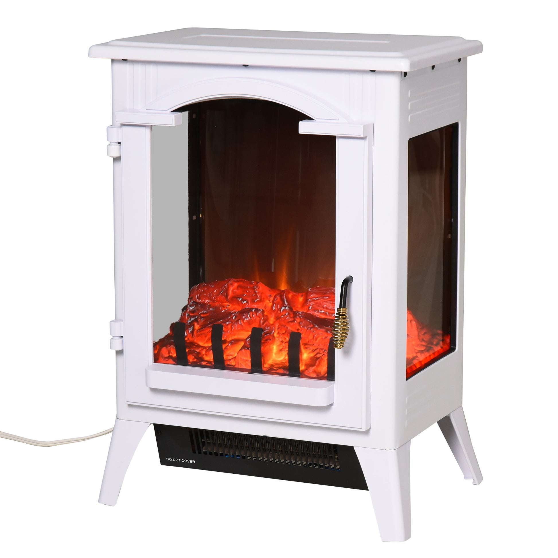 23" Electric Fireplace Heater, Fire Place Stove with Realistic LED Flames and Logs and Overheating Protection, 750W/1500W, White House to Home Furnishings LLC