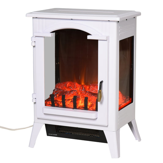 23" Electric Fireplace Heater, Fire Place Stove with Realistic LED Flames and Logs and Overheating Protection, 750W/1500W, White House to Home Furnishings LLC