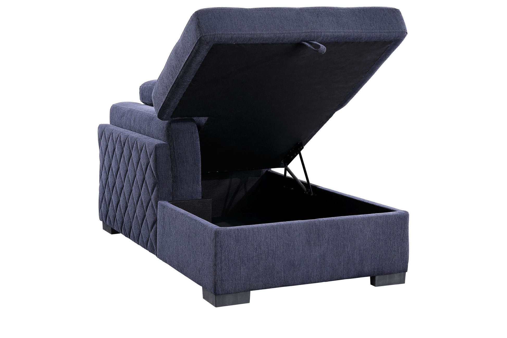 ACME Nekoda Storage Sleeper Sectional Sofa and Ottoman, Navy Blue Fabric 55520 ***(FREE SHIPPING)*** House to Home Furnishings LLC