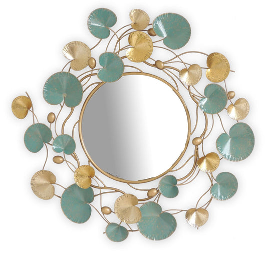 Metal Wall Mirror - Light Blue Classy Art