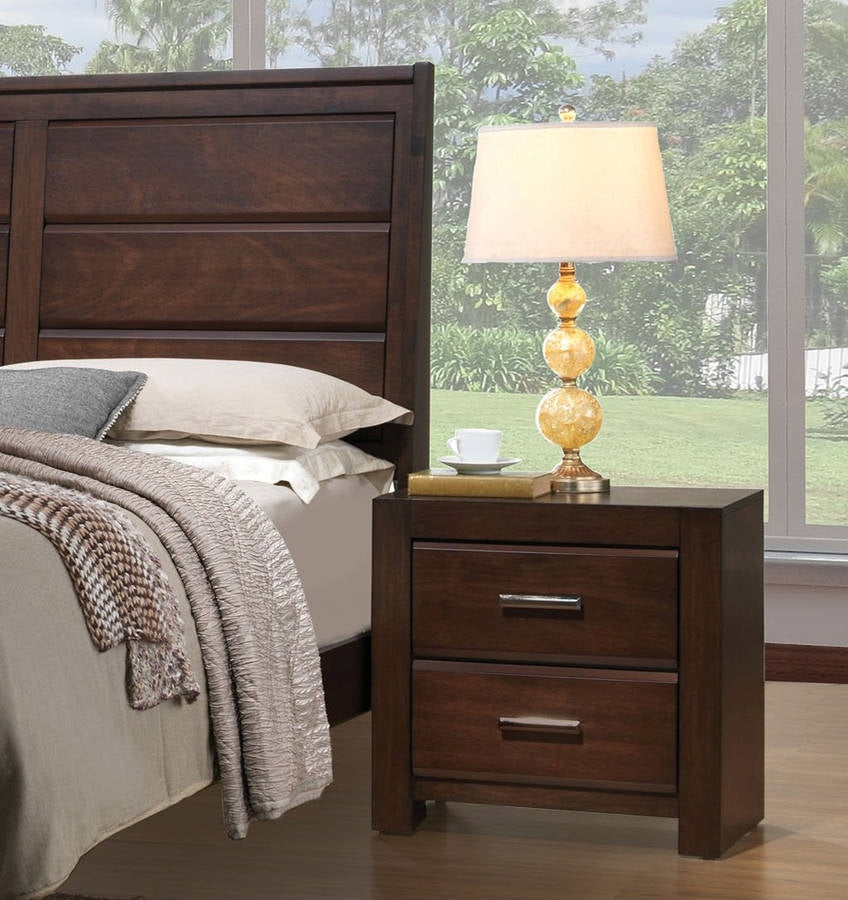 Acme Oberreit 2 Drawer Nightstand in Walnut 25793 ACME East