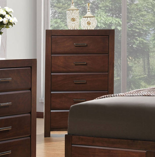 Acme Oberreit 5 Drawer Chest in Walnut 25796 ACME East