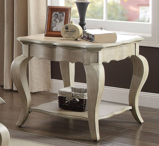 Acme Chelmsford End Table in Antique Taupe 86052 ACME East