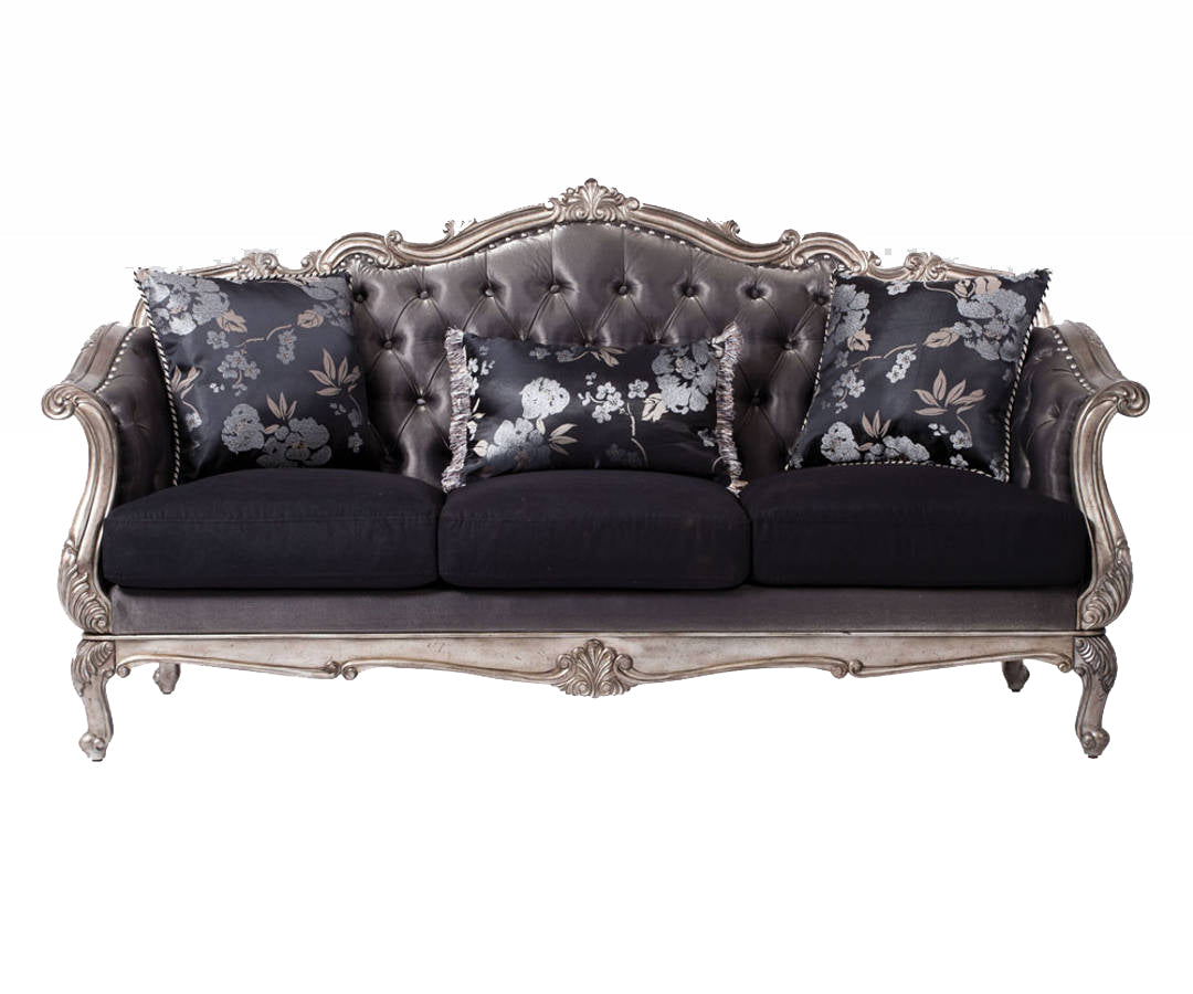 Acme Chantelle Sofa w/3 Pillows in Antique Platinum 51540 ACME East