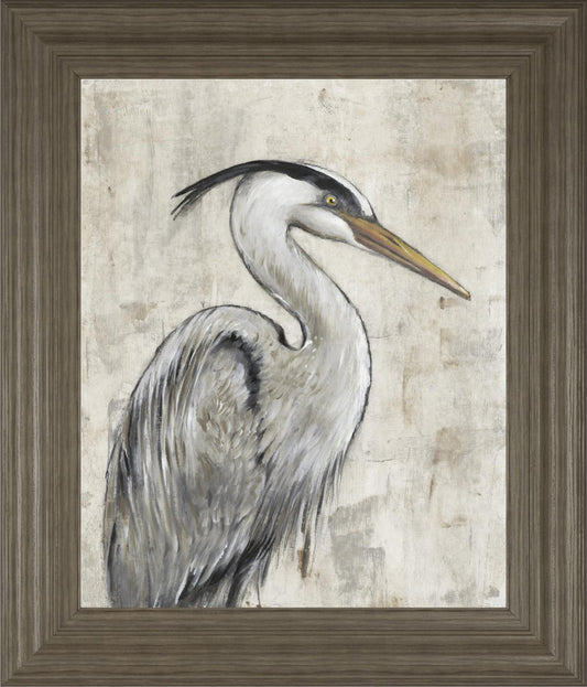 22x26 Grey Heron I By Tim OToole - Dark Gray Classy Art