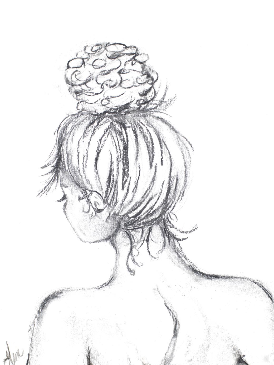 Small - Messy Bun I By Gina Ritter - White Classy Art