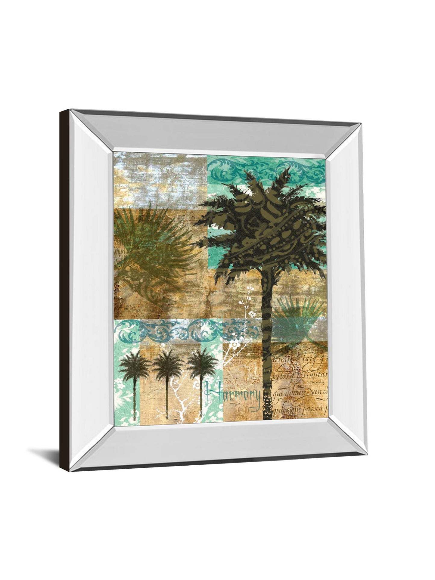 Palm III By Maeve Fitzsimons - Mirror Framed Print Wall Art - Green Classy Art