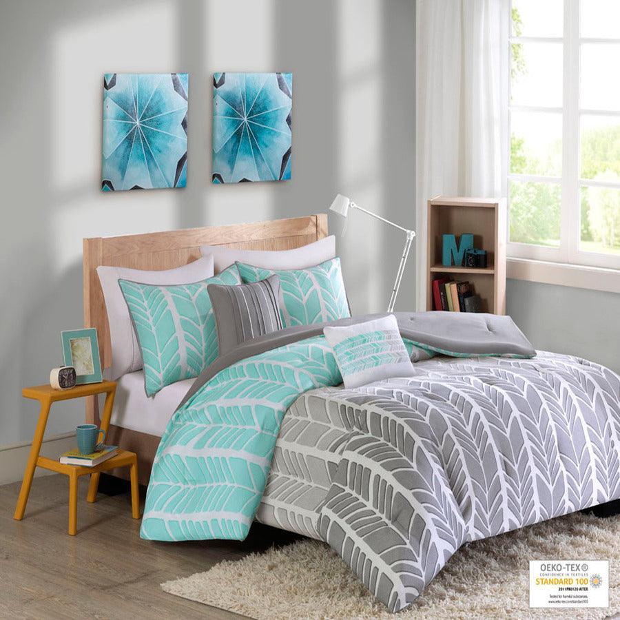 Adel 20 " D Comforter Set Aqua Twin/Twin XL Olliix.com