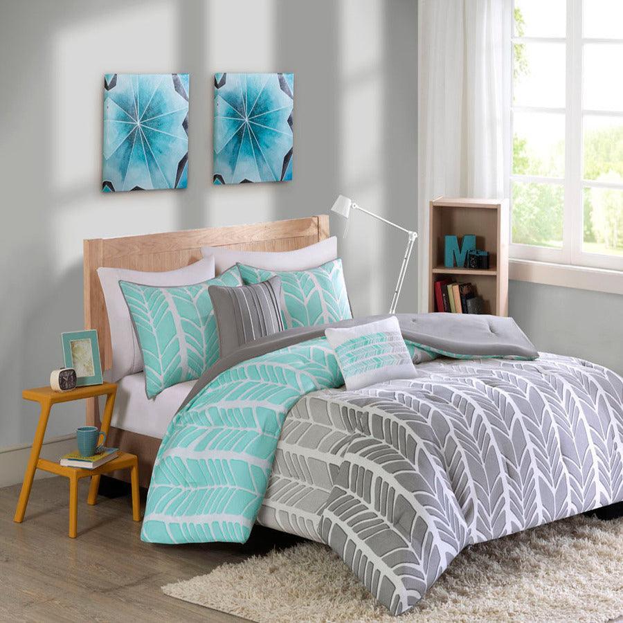 Adel 20 " D Comforter Set Aqua Twin/Twin XL Olliix.com