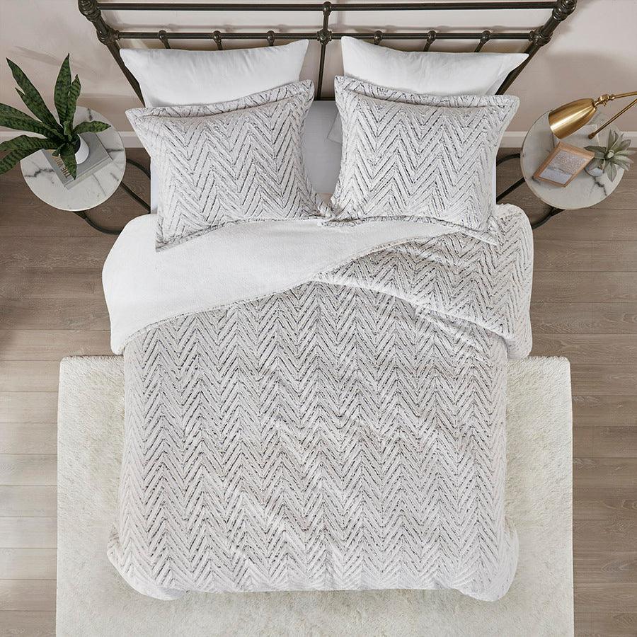 Adelyn Ultra Plush Down Alternative Comforter Set Ivory Full/Queen Olliix.com