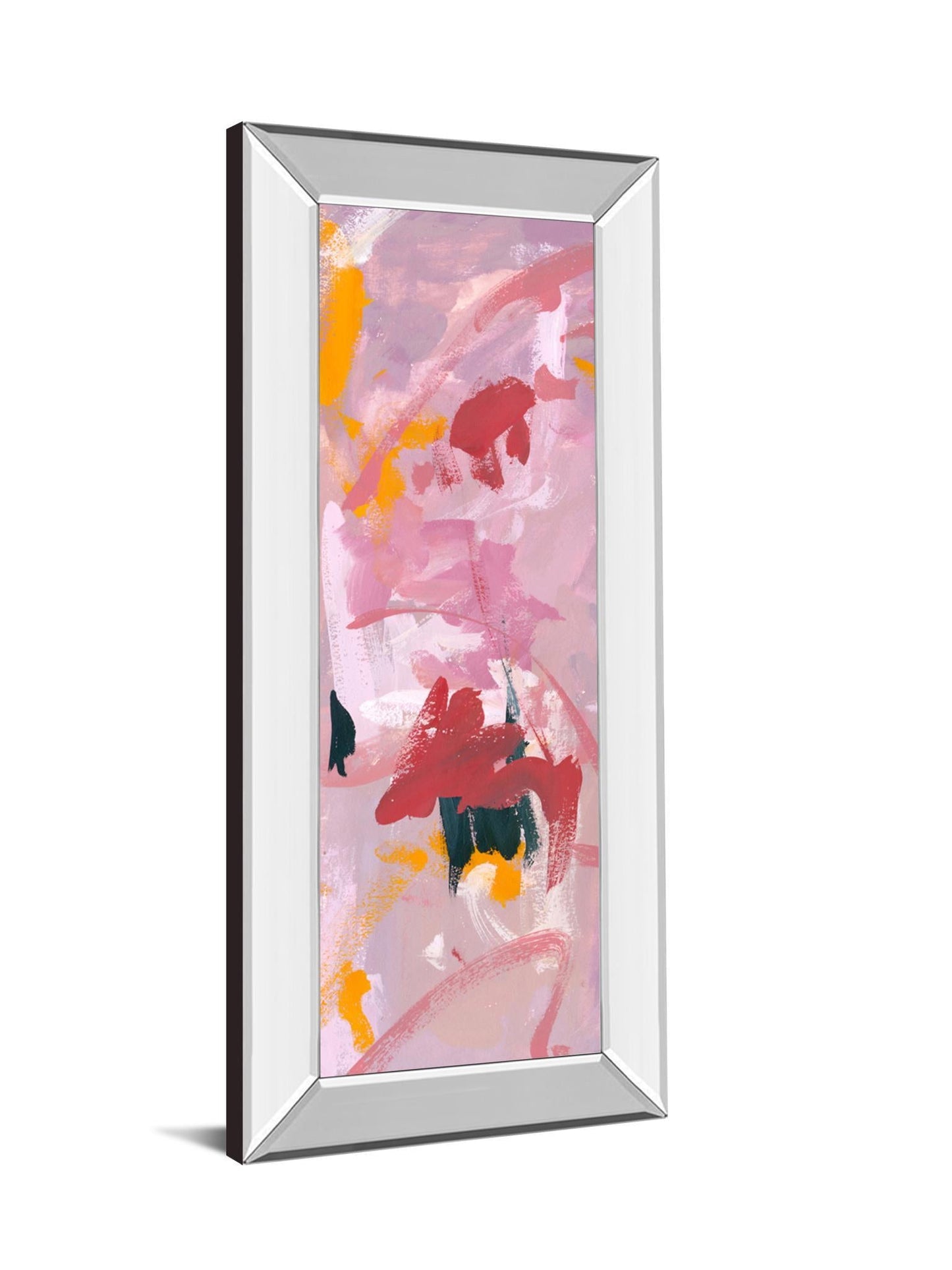 Composition 1a By Melissa Wang - Mirror Framed Print Wall Art - Pink Classy Art