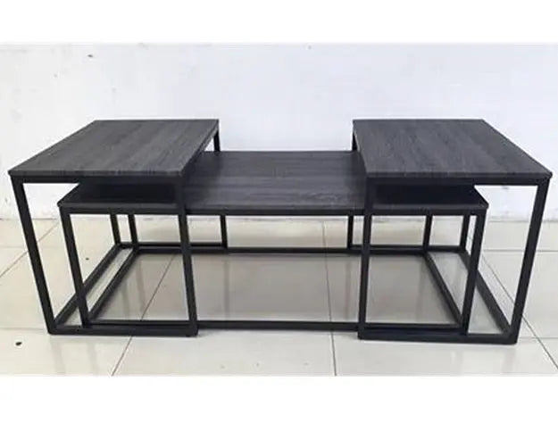 Adola Black 3-Piece Coffee Nesting Table Set Crown Mark