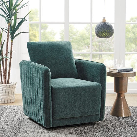 Upholstered 360 Degree Swivel Chair Green Olliix.com