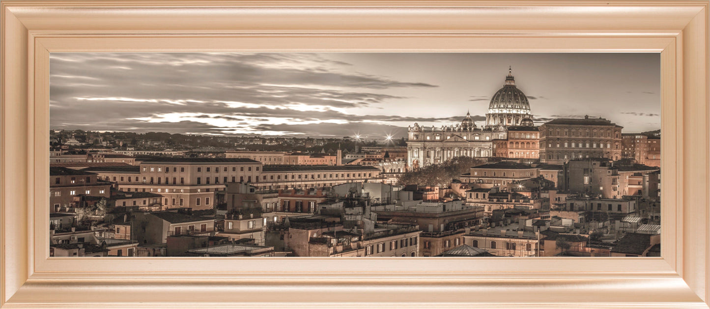 Bella Roma By Frank Assaf - Framed Print Wall Art - Dark Brown Classy Art