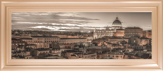 Bella Roma By Frank Assaf - Framed Print Wall Art - Dark Brown Classy Art