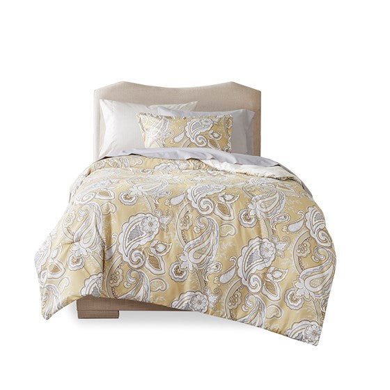 Paisley Print 6 Piece Comforter Set with Sheets Wheat Twin XL Olliix.com