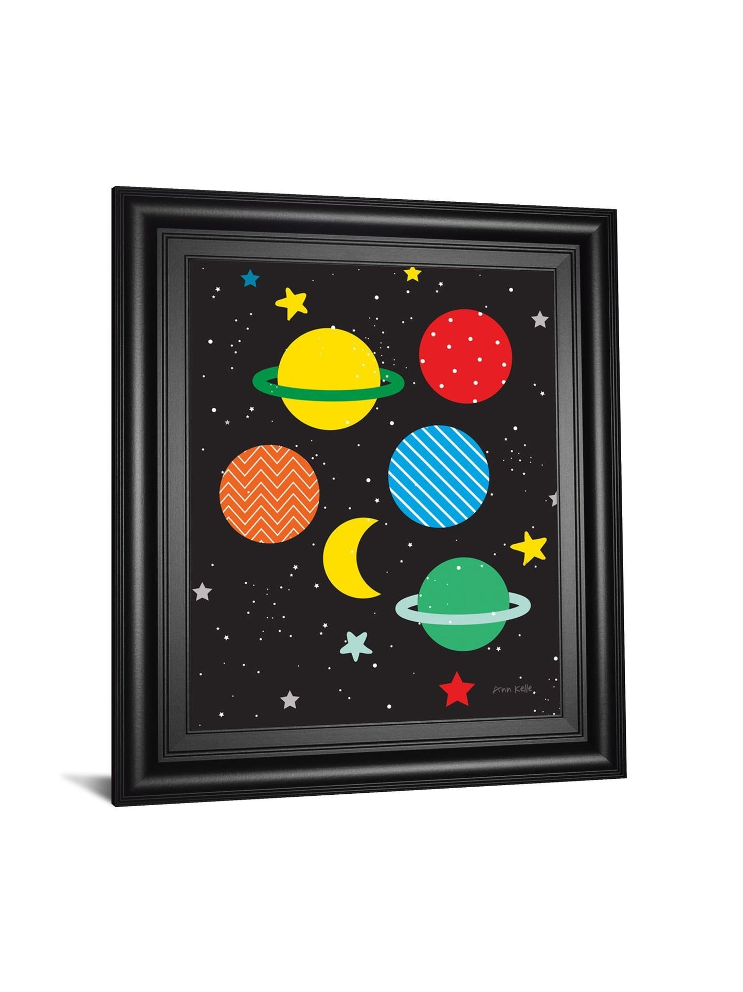 Outer Space By Ann Kelle - Framed Print Wall Art - Black Classy Art