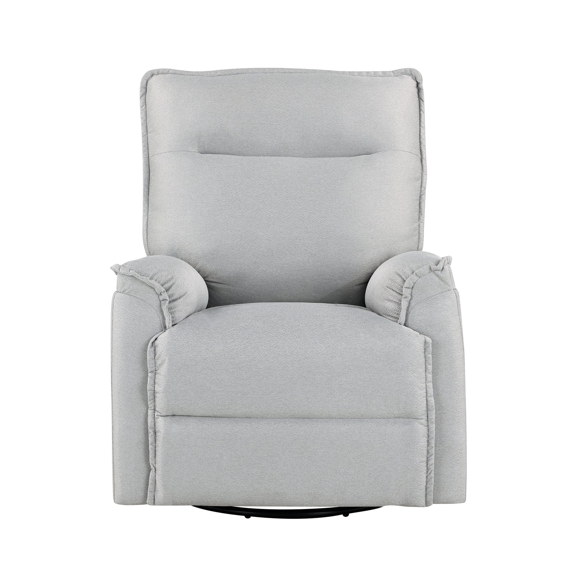 360° Degree Swivel Upholstered Manual Recliner Chair Theater Recliner Sofa Nursery Glider Rocker for Living Room, Grey House to Home Furnishings LLC