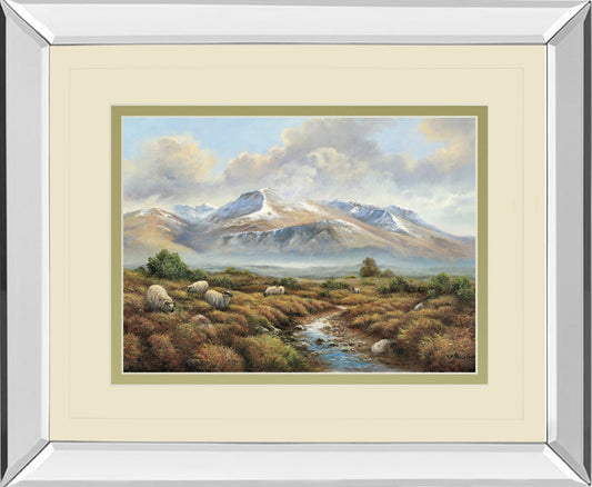 Ben Nevis By Wendy Reeves - Mirror Framed Print Wall Art - Dark Brown Classy Art