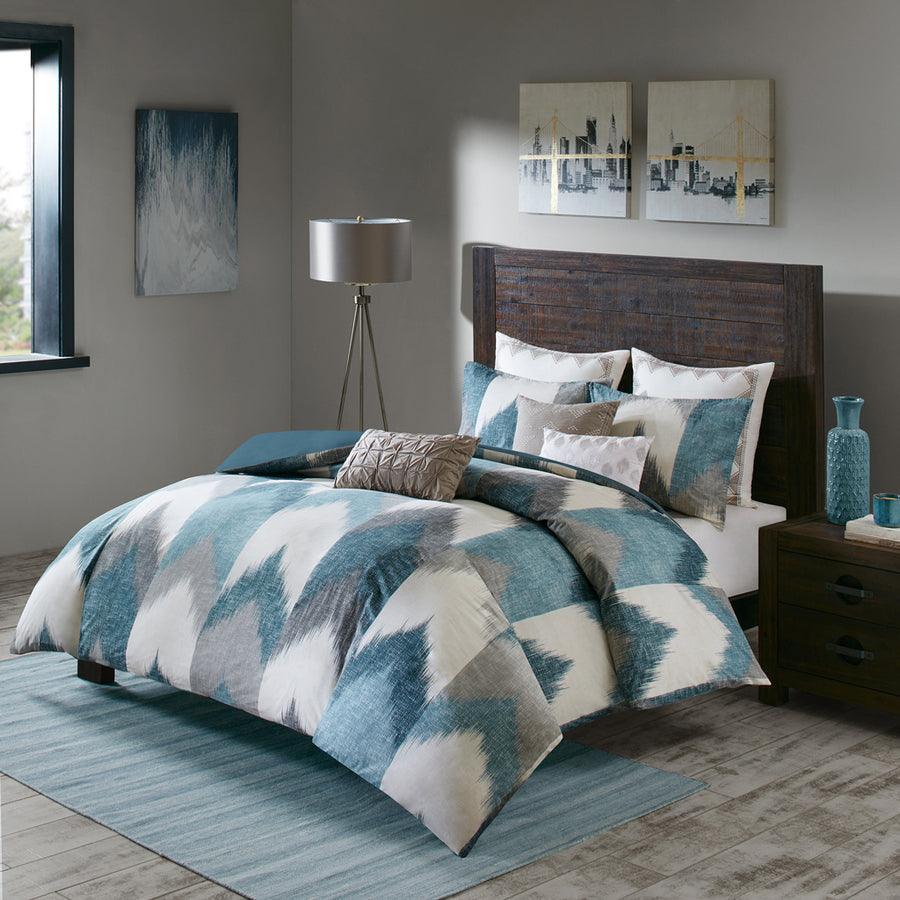 Alpine 26 " W Cotton Comforter Mini Set Aqua Full/Queen Olliix.com