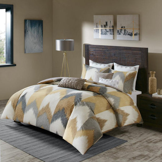 Alpine King/California King Cotton Duvet Cover Mini Set Yellow Olliix.com