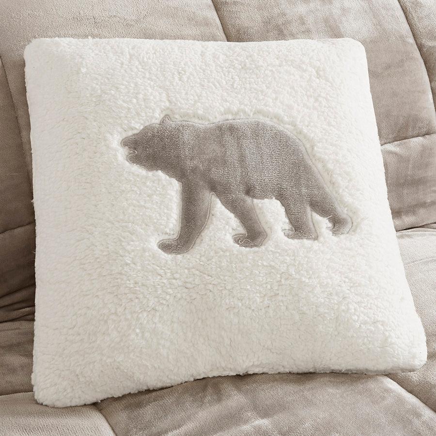 Alton Casual Plush to Sherpa Down Alternative Comforter Set Taupe | Ivory Twin Olliix.com