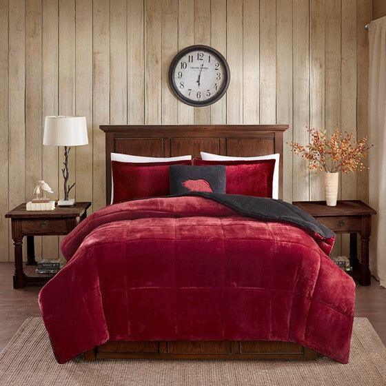 Alton Comforter  Full / Queen Red & Black Olliix.com