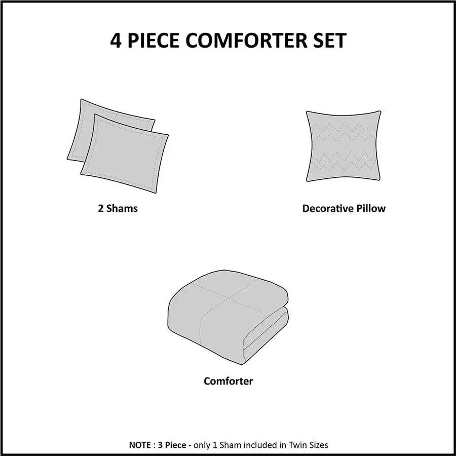 Alton Cottage Plush to Sherpa Down Alternative Comforter Set Charcoal | Ivory King Olliix.com