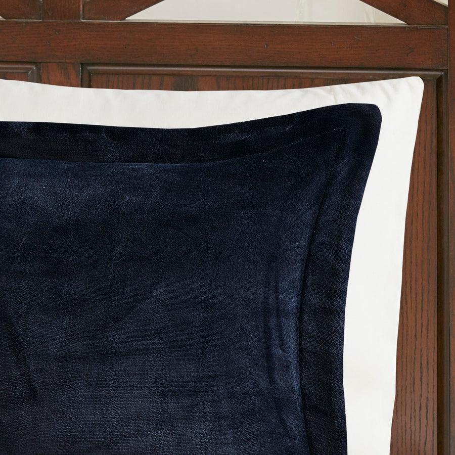 Alton Global Inspired Plush to Sherpa Down Alternative Comforter Set Navy | Ivory Twin Olliix.com