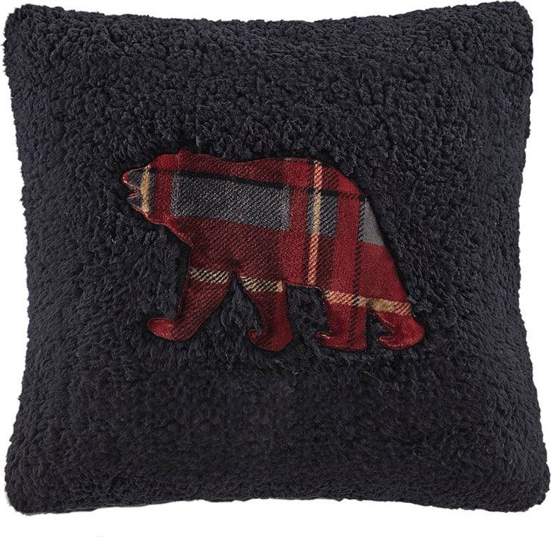 Alton King Plush to Sherpa Down Alternative Lodge & Cabin Comforter Set Red Plaid Olliix.com