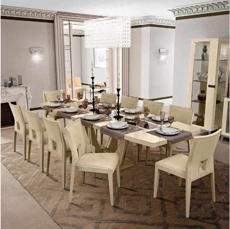 ESF Furniture - Ambra Dining Table 200 cm with 1-ext. 50 cm in Ivory - AMBRA-DT-200 ESF Furniture