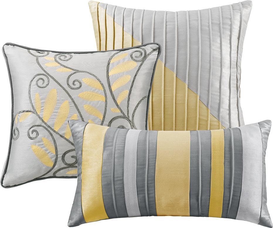 Amherst Casual 7 Piece Comforter Set Yellow King Olliix.com