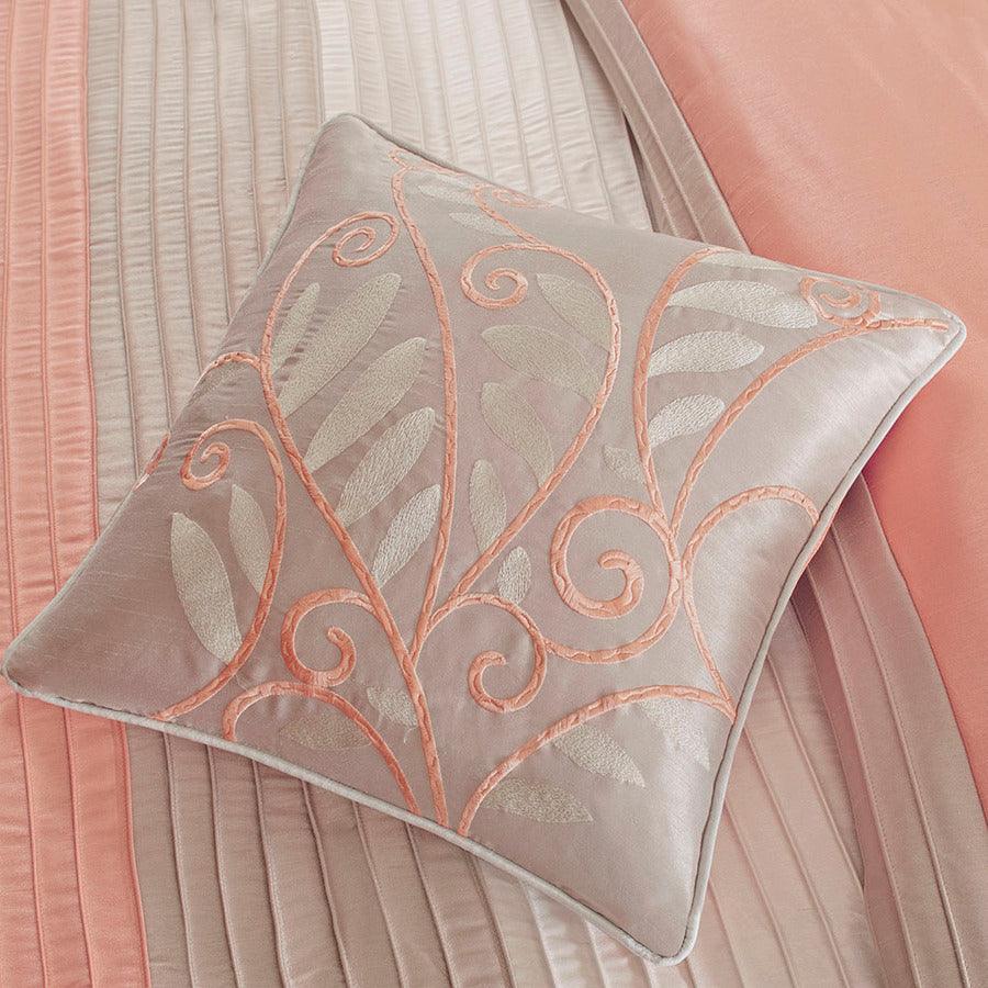 Amherst Coastal 7 Piece Comforter Set Coral Cal King Olliix.com