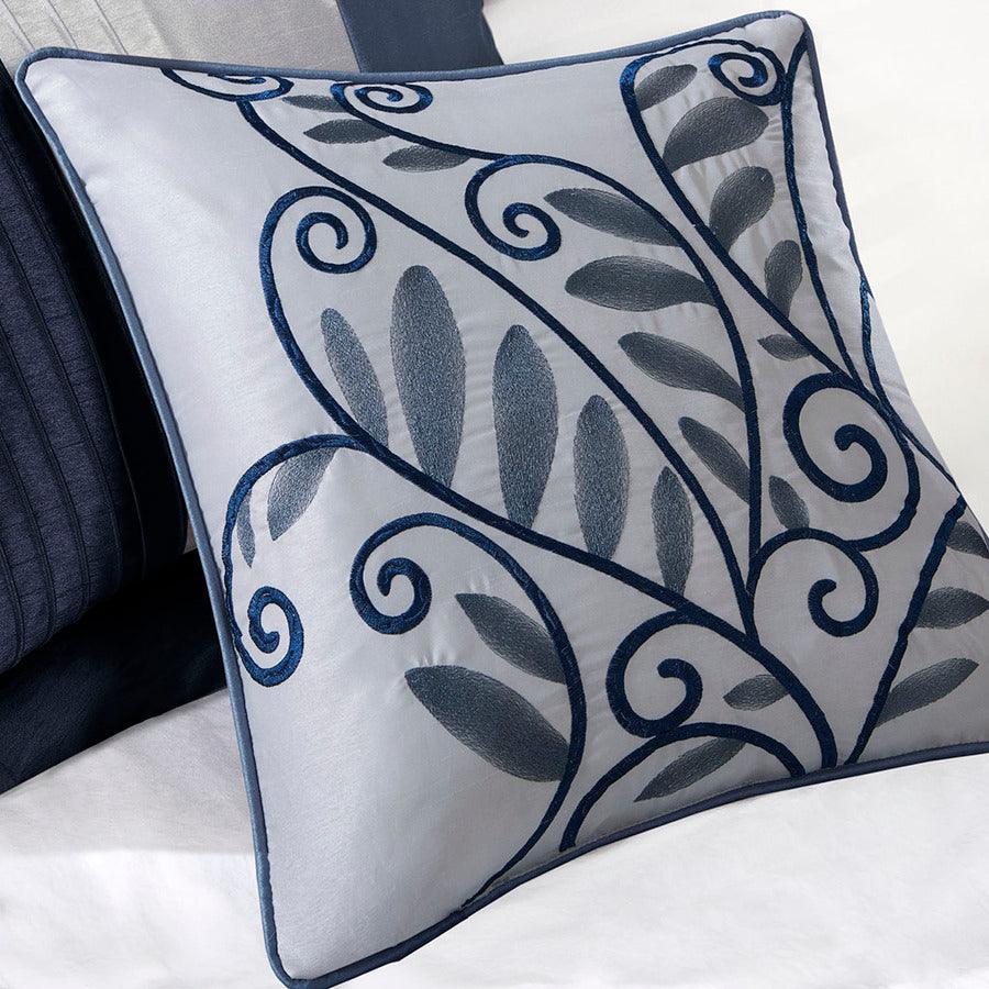 Amherst Coastal 7 Piece Comforter Set Navy Cal King Olliix.com