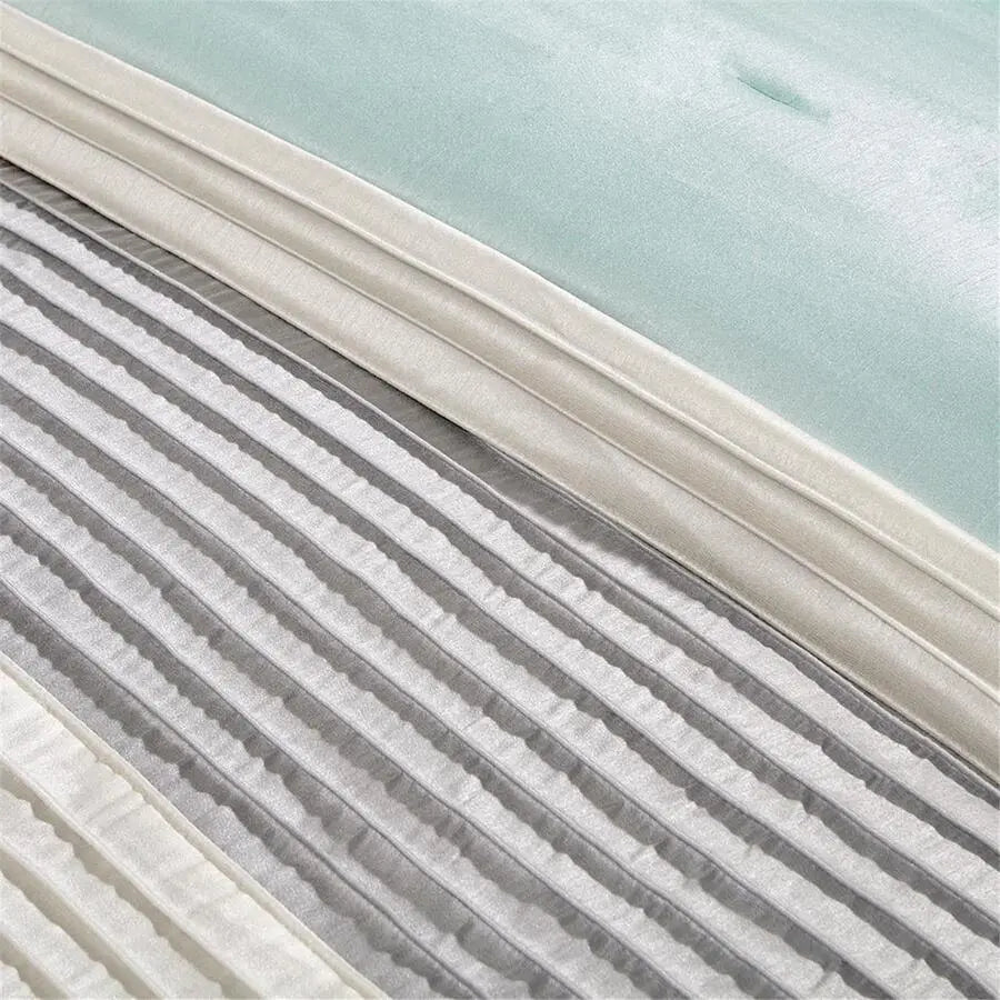 Amherst Farm House 7 Piece Comforter Set Aqua King Olliix.com