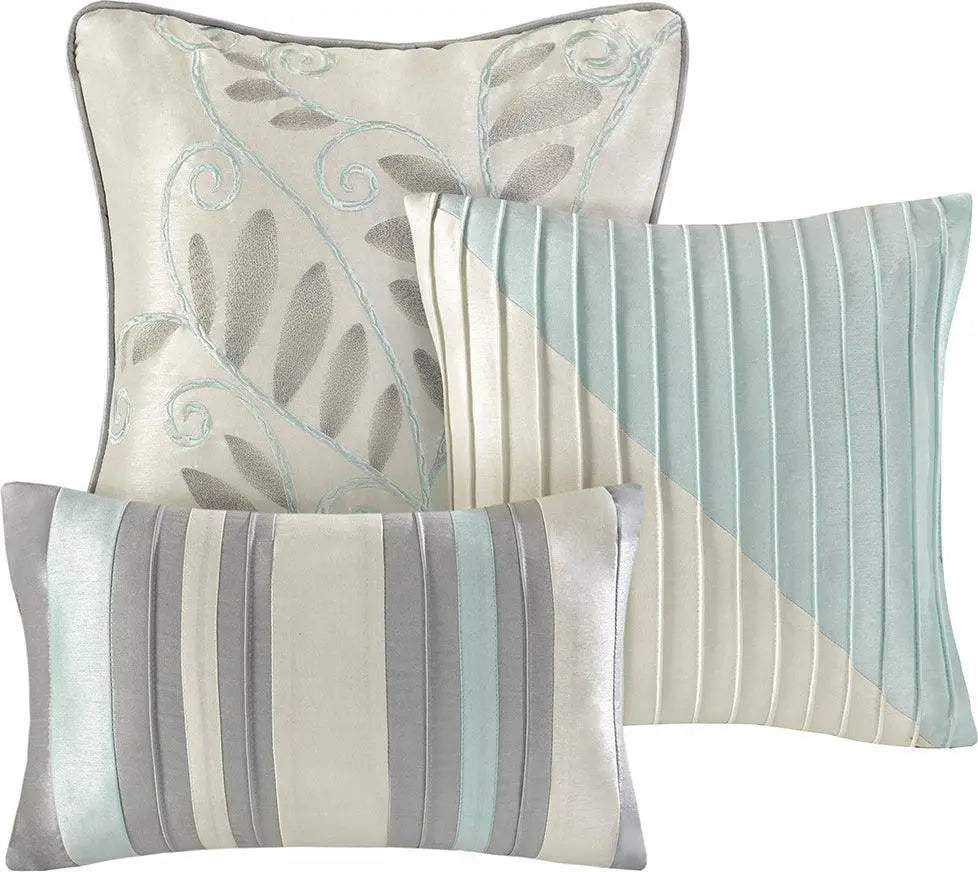 Amherst Farm House 7 Piece Comforter Set Aqua King Olliix.com