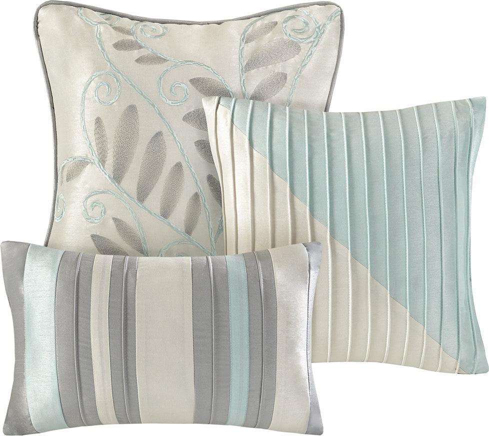 Amherst Global Inspired| 7 Piece Comforter Set Aqua Cal King Olliix.com