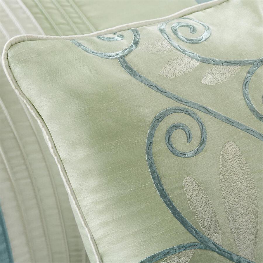 Amherst King 7 Piece Comforter Set Green Olliix.com